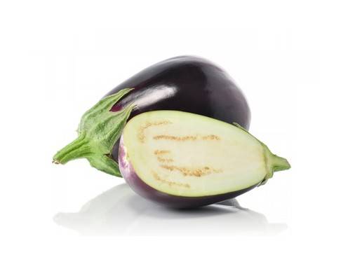 Aubergine aufgeschnitten Aubergine aufgeschnitten