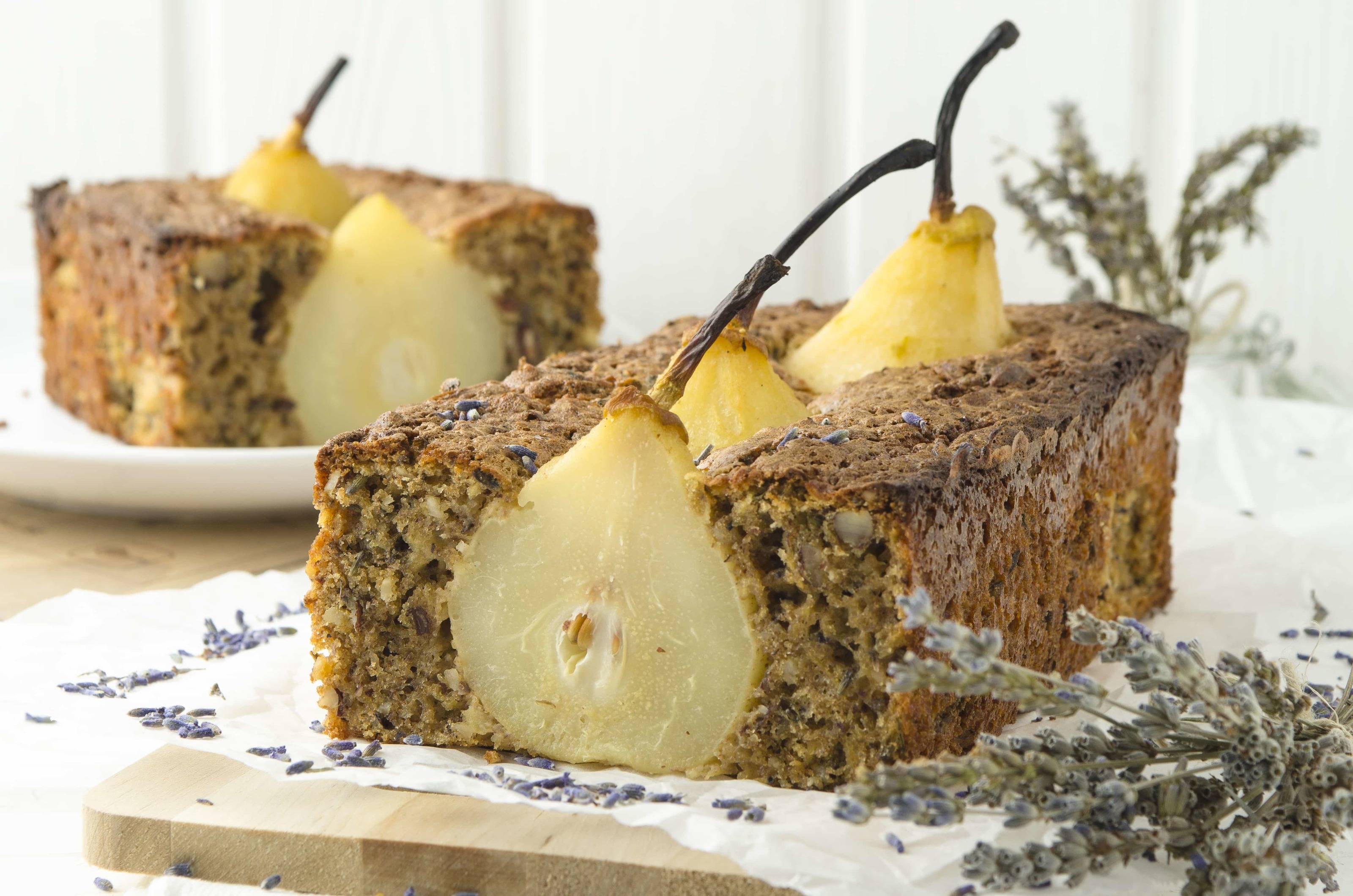 Birnenkuchen mit Lavendel 