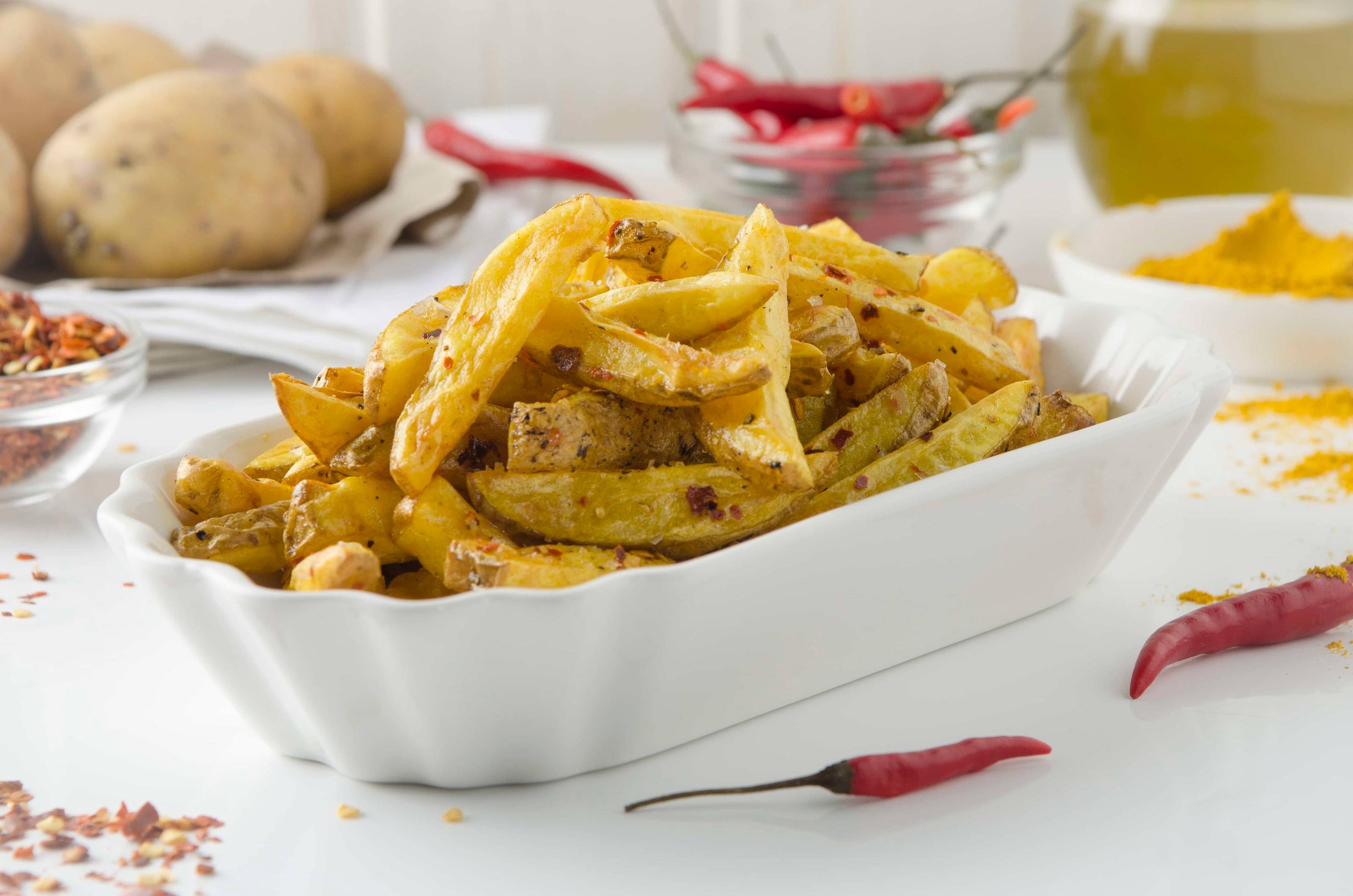 Dicke Pommes Frites - pikant aus der Heißluftfritteuse