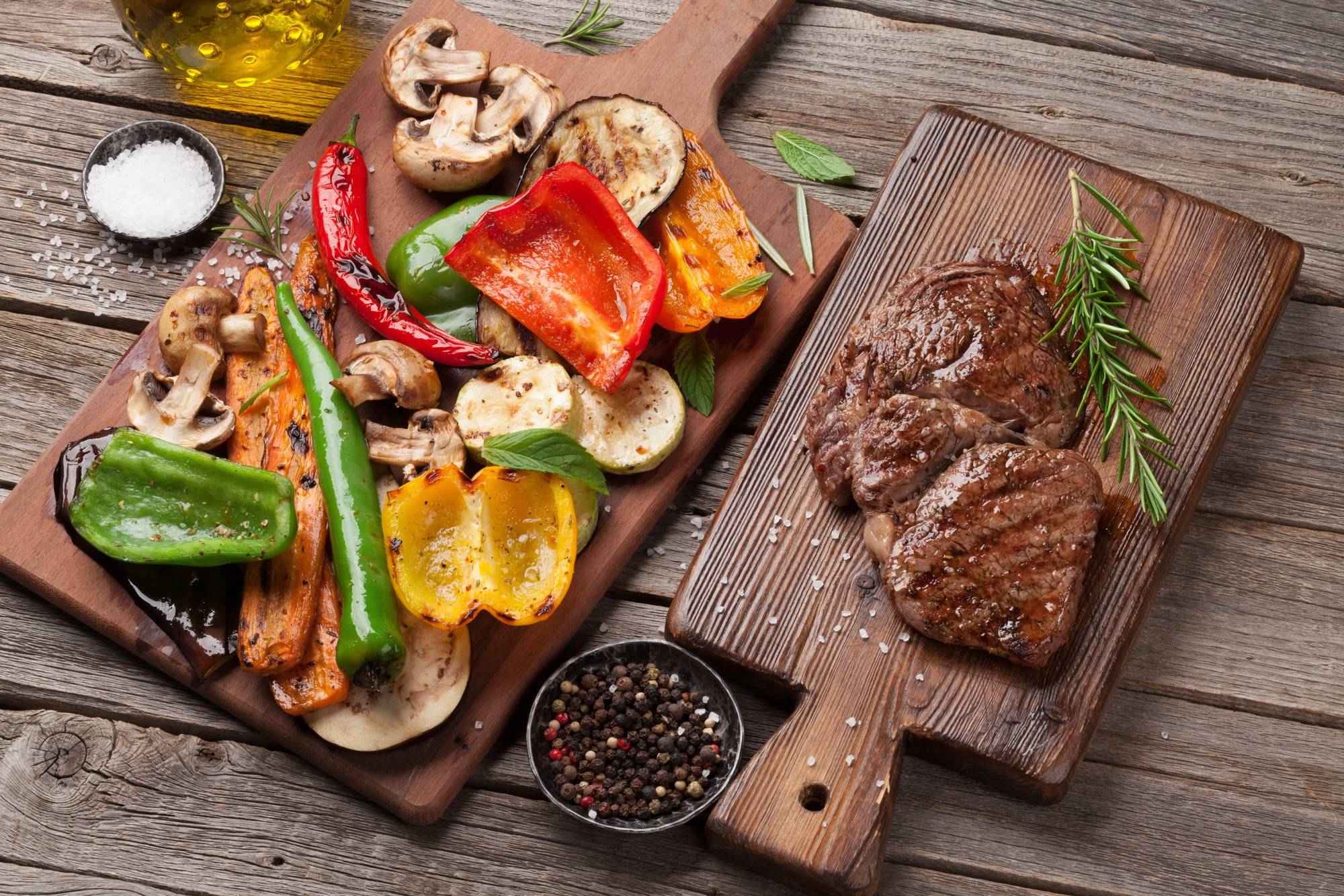 Steak mit Grillgemüse Steak mit Grillgemüse