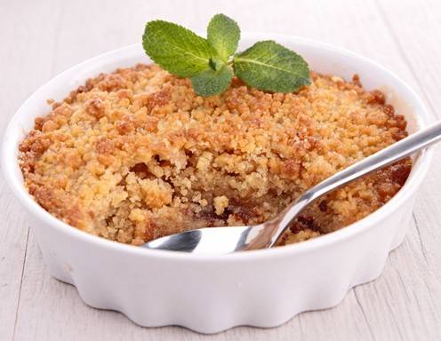 Birnencrumble mit Nüssen