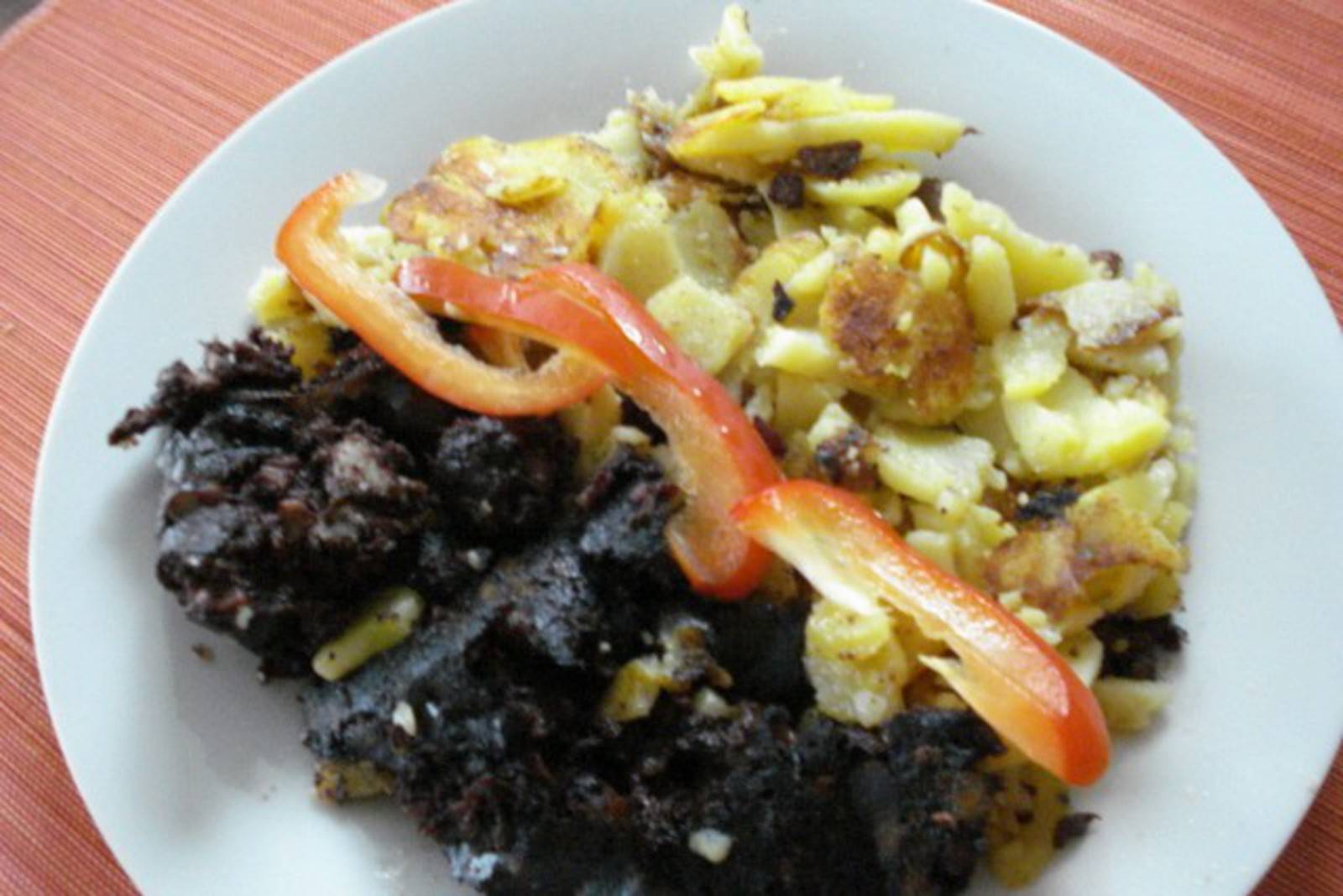 Blutwurst mit Röstkartoffel Blutwurst mit Röstkartoffel